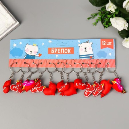 Trick rubber "Heart with the inscription - love" mix 4x3x1.4 cm-3