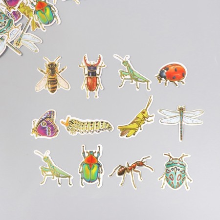 Stickers for creativity "insects" embossing gold set 48 pcs 9x7x0.8 cm-1