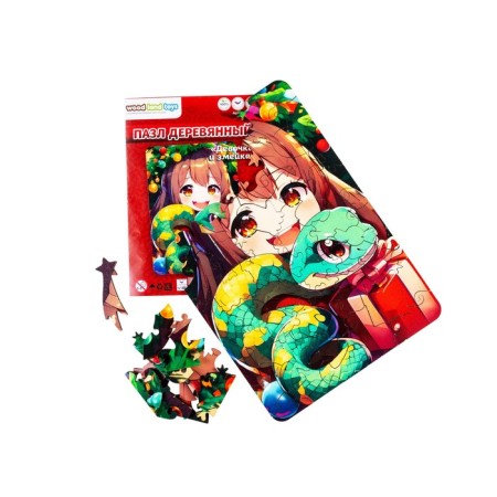 Puzzle "Girl and Snake", 54 children.-3