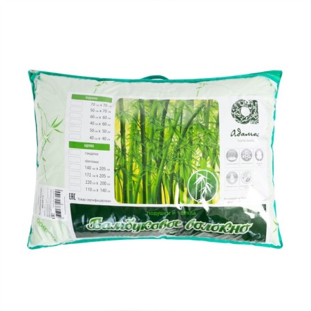 Adamas pillow "Bamboo", size 40x60 cm, mix, bamboo fiber, tick cover-2