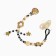 Holder for the nipple - dummies of "stars", wooden, gold color