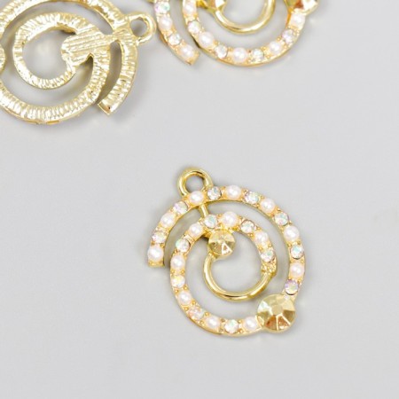 Decor for creativity metal, rhinestones "Infinity" gold 2.2x1.6 cm