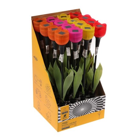 Garden lamp on the solar battery "Tulip", 6 × 38 × 6 cm, 1 LED, glow white-3