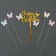 Set for decorating "Happy Birthday" butterflies, set 4 pcs, color gold