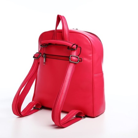 Women's backpack made of artificial leather with lightning, 2 pockets, color fuchsia-3