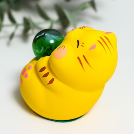 Souvenir Ceramics "Mani-Neko with glass ball" mix 7.5x5x7.6 cm-5