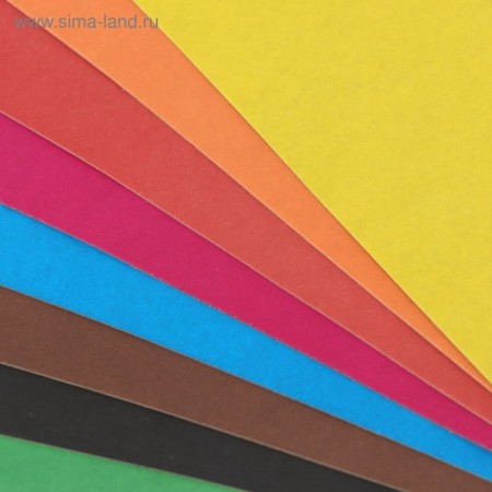Cardboard of color A4, 8 sheets, 8 colors, non -370 g/m2, in the folder-6