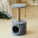 House for cats with a claw of a round, jute, 35 x 35 x 64 cm, gray