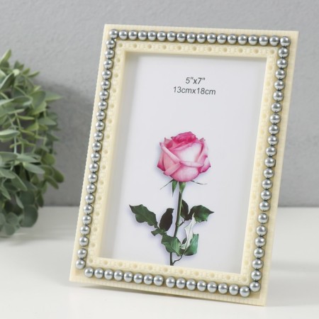 Photo frame plastic 13x18 cm "Gray pearls" rectangular 19x15 cm-1