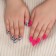 Leo patching nails, 12 pcs, with glue plates, almond shape, black, pink