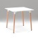Table on wooden legs Hy-T03, white, size 80x80x74 cm