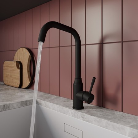 MILARDO MEAL M01BLLL0M05 kitchen mixer, pour 195 mm, black matte-2