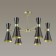 Caucasur QUINN 6x60W E14, bronze, black 75x75x44.5 cm