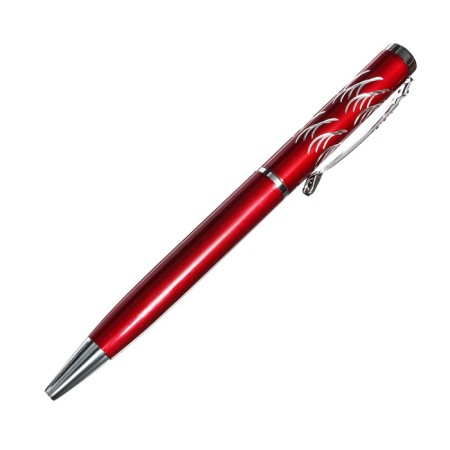 Gift handle, ballpoint, in a plastic case, rotary, "Francoise", burgundy-silver-9