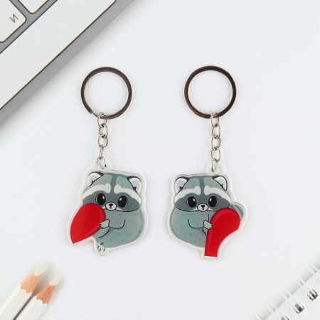 Key keychain 2 pcs "Raccoon"-1