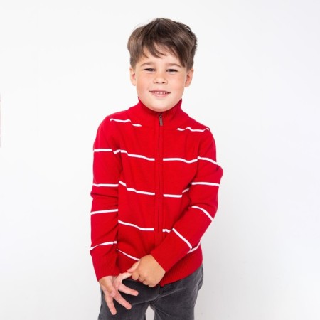 Jumper for the boy, the color is red/color white, height 140 cm (10)