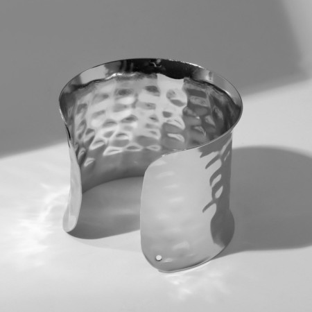 Bracelet "Cuff" bent, silver color-2