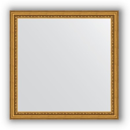 Mirror in the baguette frame - gold beads 46 mm, 62 x 62 cm, evoForm