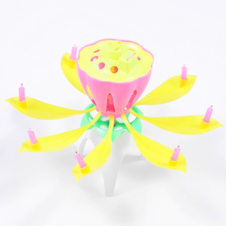 Candle for Cake Musical "Tulip", yellow, 12 × 5 cm-2