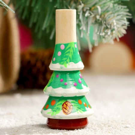 Whistle "Christmas tree", 3x7 cm, mix, manual painting
