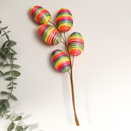 Easter decor on the wand "Striped egg" set 5 pcs egg 4x6 cm 29 cm