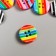 Buttons plastic for creativity 4 punctures "striped bright" set of 25 pcs 1.2x1.2 cm