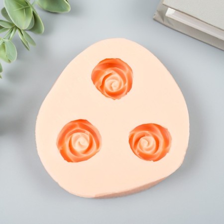Silicone Mold "Three Roses" 3.2 cm-1