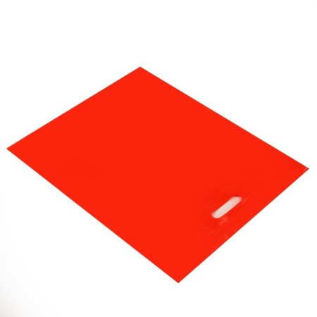 Polyethylene package with a cut handle, red 40-50 cm, 60 μm-1