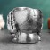 Figure pot "Skull" 9x9x8cm, silver