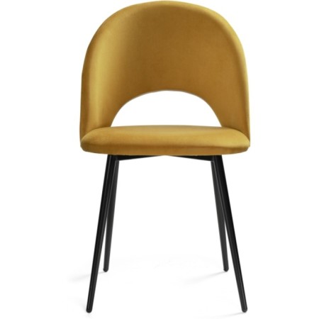 Chair on a metal frame Irre Metal/velor, black/yellow 50x55x82 cm-2