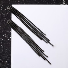 Hanging earrings with rhinestones 