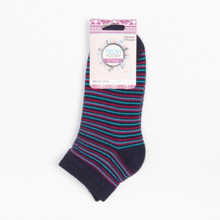 Women's terrible socks shortened, blue color, size 23-25-4