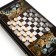 Narts "Leopard", wooden board 40 x 40 cm, with a field for playing checkers