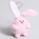 Soft toy "Bunny" on a key fob, 8 cm, pink color