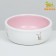 Ceramic bowl for rabbits 200 ml 10 x 3.7 cm, pink/white