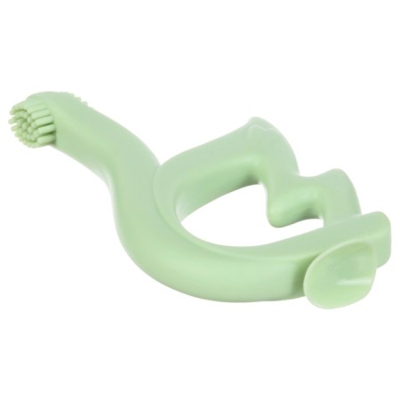 Silicone teether "swan", green color, crush me-4