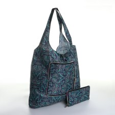 Household bag on the button, folding, blue color