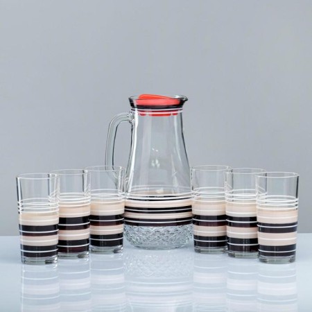 Set for juice "Coffee" art painting, 6 glasses 1250/200 ml