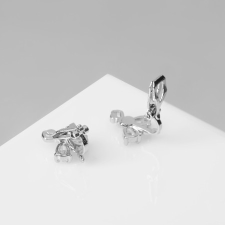 Clips "Ballerina", white color in silver-2