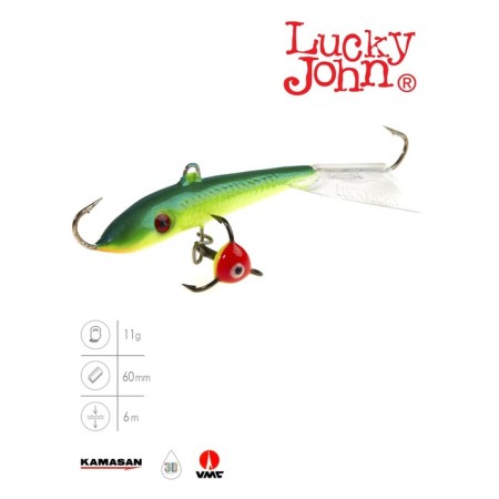 Balancir Lucky John Fin 4 + tee, 6 cm, color 29 blister
