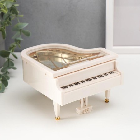 Musical Musical Casket "White Royal with Ballerina" 12x13.5x8.5 cm