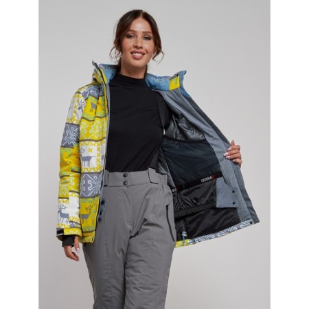 Ski jacket female, size 42, yellow color-9