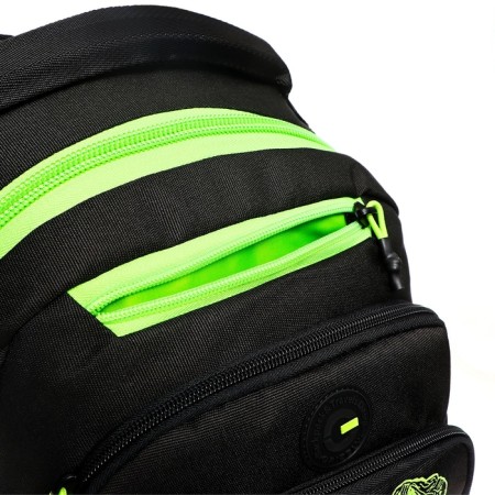 School backpack, 40 x 25 x 22 cm, Grizzly, ergonomic back, laptop compartment, black/green-8