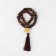 Parsing wooden "Orthodox" with a cross, brush, 33 beads, brown color