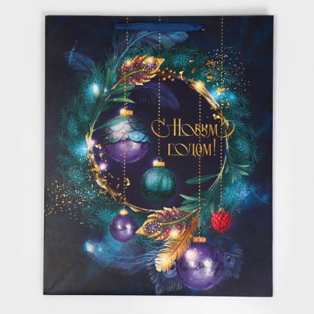 Laminated vertical "New Year's Night", XL 40 x 49 x 19 cm, New Year-5
