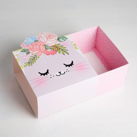 Gift folding box, packaging, “cat”, 15 x 15 x 8 cm-4