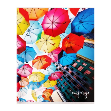Notebook of 48 sheets in Calligrata Call "Bright Umbrellas", covered Cardboard, UV-Lalan, Offset Bloc, Mix-3