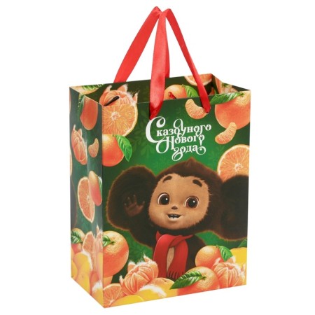 New Year. Gift package, 18x23x11.5 cm, packaging, Cheburashka-3
