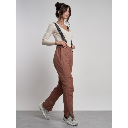 Semi -combinezone ski insulated female winter, size 44, brown color-2