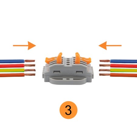 Terminal of QMS 222-424p Passing 4 poles, with an mounting platform (0.08-4 mm²), gray (25 pcs./Union) Rexan-5